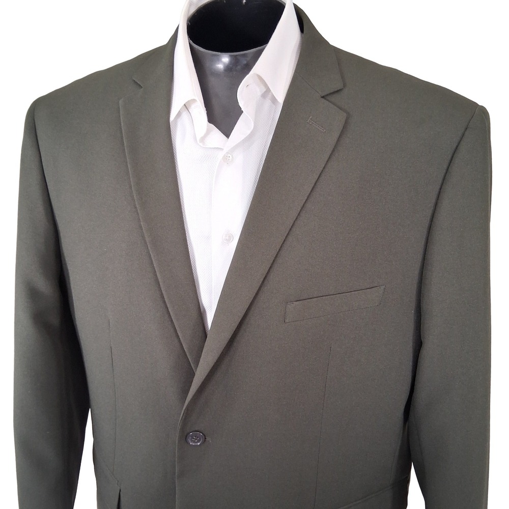 Alain Dupetit Suit Men 46R 38x29 Olive Green Two Button Double Vent Modern